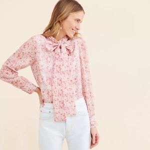 Ditsy floral tie neck blouse size M